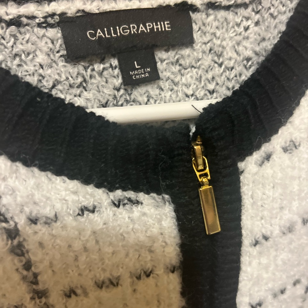 Calligraphie Black and White Sweater